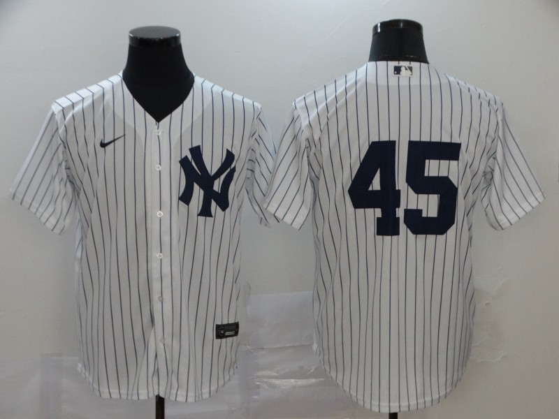 Men's New York Yankees Gerrit Cole #45 White Name Jersey